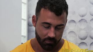 Suit and tie man comes for massage but ends up analrailed