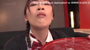 Asian Orgy: G Angry Bukakke on Brunette&#039;s Huge Tits &amp; Hairy Snatch