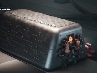 AI Robot Cum Machine Experimenting An Milking Brunette hair mother I'd like to fuck - CG Animation