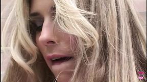 Blonde nympho in stockings ravaged, cream-pie-fucked relentlessly