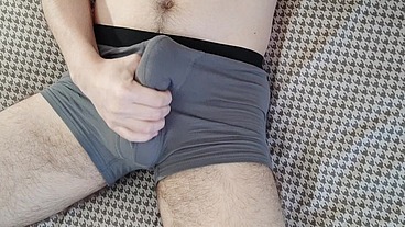 Sexy guy massaging his balls in his underwear Alex Huff