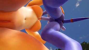 Futa Draenei Fucks a Girl's Ass next to a Lake - Warcraft Porn Parody