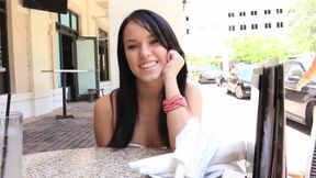 This Aroused Petite Slim Brunette Hottie Can't Wait To Straddle My Cock