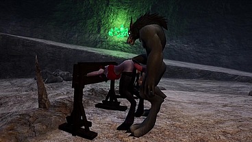 Bondage Grinding in a Werewolf Cave