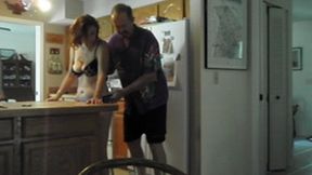 fantastic fuck over kitchen counter by sexy milf candi annie