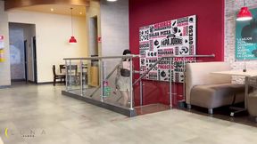 Luna Vitaler Strips Panties in Public Offers Them to Stranger