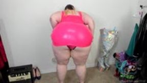 Pink Vinyl and Satin String Bikini Panties
