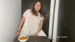Lied about my weight eating messy & virtual sex