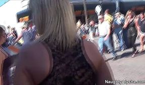 FUN AT BIKE WEEK BUSTY BLONDE MILF MASTURBATES