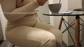 Tiny Slave's Dinner Time in My Ass (Giantess Sylvia)