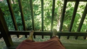 Giantess on Balcony with her Pet Tinies 4K smaller