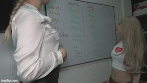 A professor with larger dimensions or a student with small sizes and girth