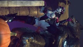 Monster M&#x00E9;nage with Furry Fucks on All Hallows' Eve: Howl Like a Slutt