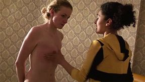 Slapping the sluts skinny white tits until they glow red - Nasty Natascha & The Cheating Slut - SD MP4