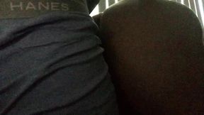 big booty white bitch throwing it back for a thug