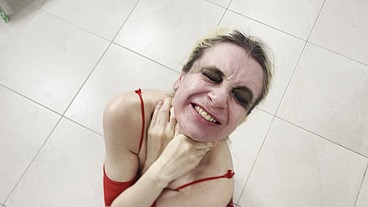 Rough domination of a slavegirl and anal fuck at the kitchen