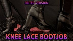 Cock Squeeze and Bootjob in Sexy Black Lace Knee Boots (Edited Version) - Tamystarly - Cock Balls Crush Trample, CBT, Trampling, Shoejob, Stomping