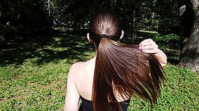 Showing Off My Gorgeous Ponytail Outside - COMPILATION (4K - UHD 2160p MP4)