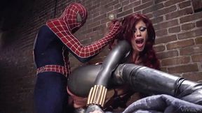 Spider man with a big dick fucked a redhead doll Brooklyn Lee