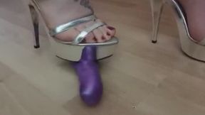 High heels stomping toys and cock