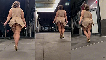 Boricua Mami Thick Legs Fat Ass Big Booty BBW Angie Love LookALike Femdom Candid Walking With A Switch High Heels