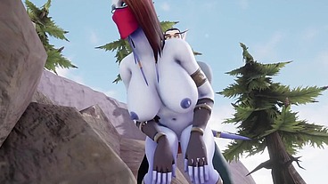 Elf fucking a draenei girl in the land of Azeroth - Warcraft porn parody