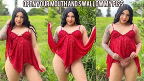 CUM+PISS: Open your mouth, mommy needs you