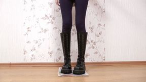 New magazine is stepped and torn by girl in Doc Martens boots, fc004x 1080p