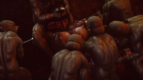 Intense Anal&#x1F44C; Orgy: Big Booty Sluts Devoured by Goblin Gang, Deep Cum-Sucking