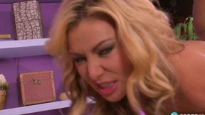 Blonde beauty enjoys intense trio with top BBC performers!