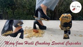 10cm Mary Jane Heels Crushing Several Cupcakes
