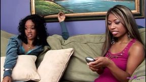 Two Naughty&#x1F608; Ladies Enjoy a Black Threesome Sharing Precum