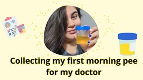 Preparing my urine sample for the doctor