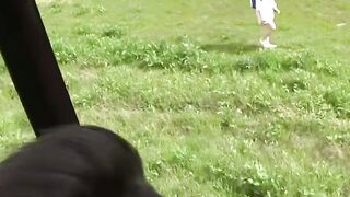 Sweet Anna Rey gets her tight twat ravaged outdoor by a HORNY MOB