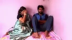 Satin silk saree aunty romance