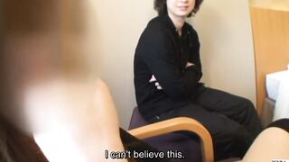 Japanese gf watches bf and newhalf have anal