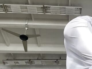 teasing yoga in hot costume