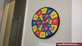 Straight Darts Leads to Hot Blowjob and Fucking Blonde