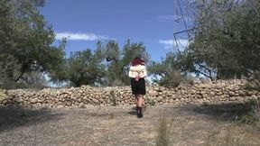 Slave ThannaA - First ever Bondage Walk Training in the spanish woods - Part 1 wmv HD