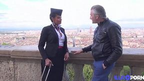 Nighty air hostess loves anal sex