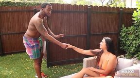 brunette hottie karina valentina gets banged and jizzed by rome major!