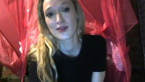 European Girl with Long Legs Plays with Her Clit