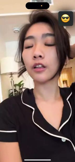 Cheating sex video chat with my ex-girlfriend when her BF go shower Bunnybrownie