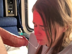 Girlfriend shows good time on a public train.