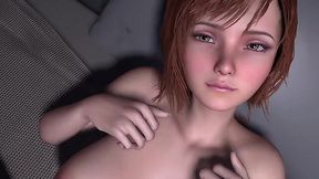 Petite busty babe takes 3D cock POV-style