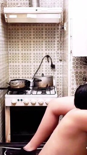 Thrilling moment from &quot;Apron on, but down... nothing  My boyfriend takes me in the kitchen Ft BabyLuna939 Part 2&quot;