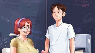 Summertime Saga - babe Slender milf Art Professor with a