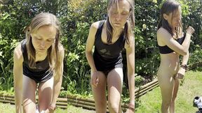 enjoying a quick strip in the sun.