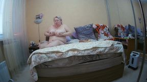 Stepson Watches as Stepmom Masturbates Pussy with Toys