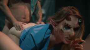 Baby Anna Claire Clouds and demon Ashley Lane in trio sex
